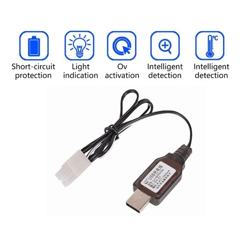 USB Charging Cable For 8.4V Remote Car Batteries L6.2 2P Plugs 250mA Output - Zdjęcie 7 z 8