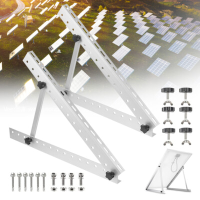 2x Adjustable Solar Panel RV Foldable Tilt Mount Brackets Roof Boat ...