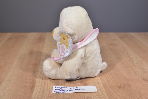 Hugfun Tan Teddy Bear and Girl Infant Bib Plush(310-005) - Picture 2 of 5