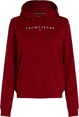 MAGLIA FELPA FELPE DONNA TOMMY JEANS DW0DW17324 COTONE ROSSO ORIGINALE AI 2024 - Picture 5 of 6