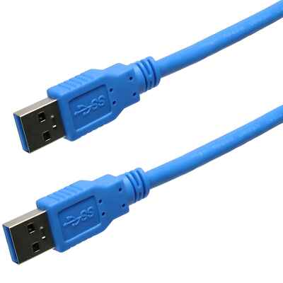 Anschluß Daten Verbindungskabel USB 3.0 SuperSpeed 2 x Stecker A Blau 50cm - 5m