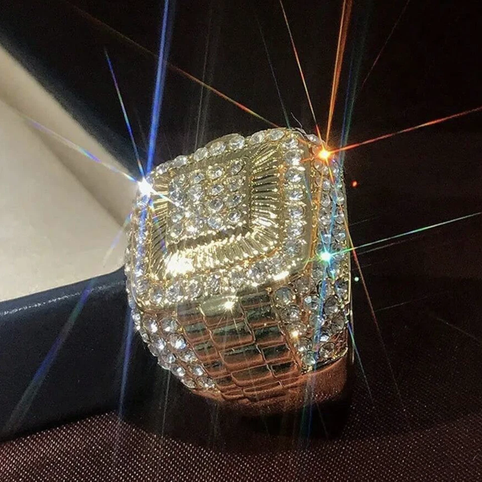 Anillos Sortijas de Titanium En Oro 10k Para Hombre Joyeria Fina Anel Aros Foto 2 de 4