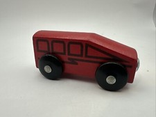 Vintage IKEA Wooden Train Engine Magnetic Red Car Bulgaria 1990s