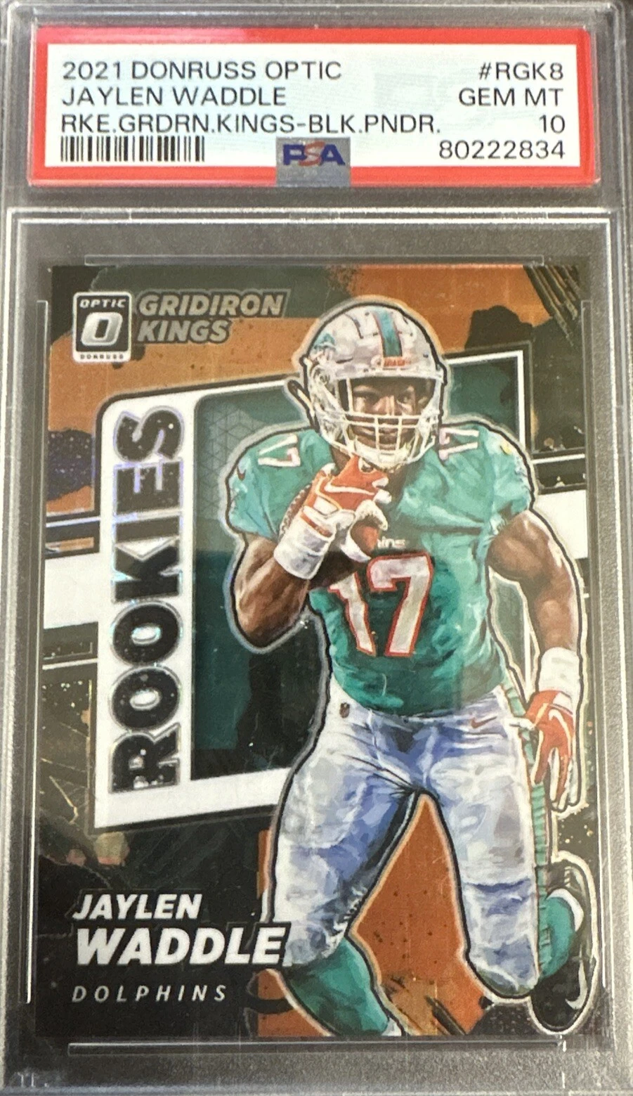 Jaylen Waddle Panini Donruss Optic Rookie Gridiron Kings #RGK8 Black Pandora