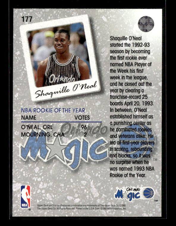 1993-94 Upper Deck #177 Shaquille O'Neal Season Leaders Orlando
