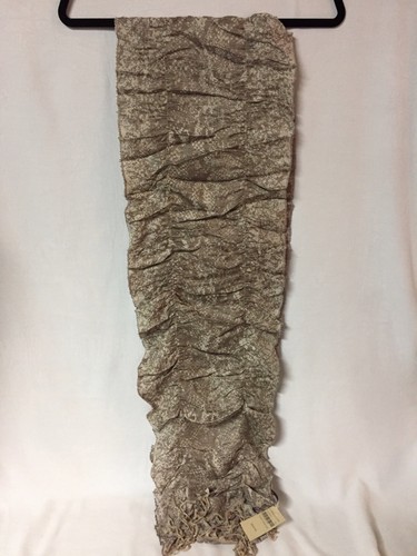 NWT COLDWATER CREEK ARTISAN RUFFLE AND FRINGE SCARF MSRP $34.95 - Picture 2 of 7
