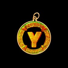 9ct Gold Hologram Pendant - Initial Letter 'Y" (Small) - No Chain
