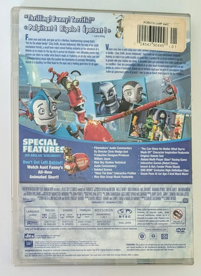 Robots DVD (2005) - Region 1 - FR/EN/ES - VG (Tested) - Image 3 of 4