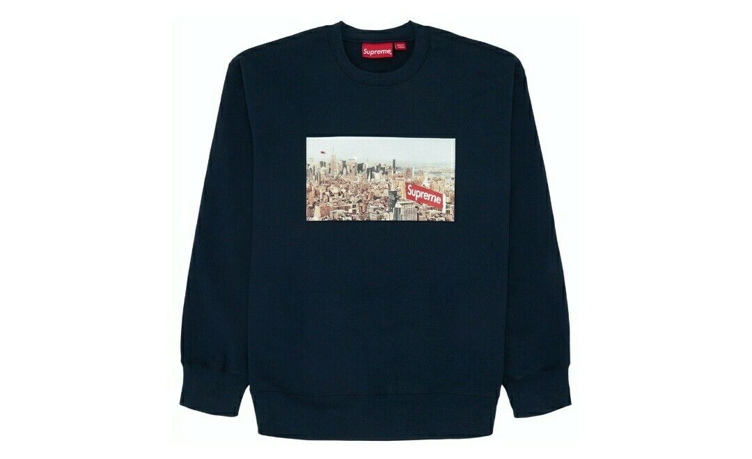 Supreme XL Aerial Crewneck Sweatshirt Black FW20 Brand New DS 2020