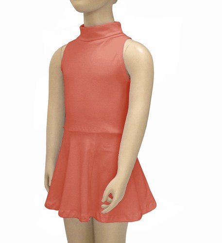 Girls Cotton Spandex Sleeveless Fold Over Turtleneck Skater Dress by Emily Chen - Picture 6 of 27