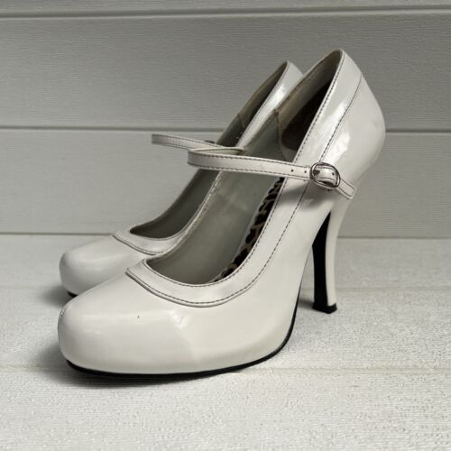 FUNTASMA Contessa-50 White AUS Size 8 Mary Janes Pumps 4" Heels Rockabilly - Bild 5 von 9