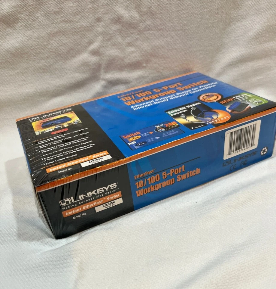 LINKSYS Router 10/100 5-Port Switch  easy expansion Model EZXS55W - Image 2 of 4