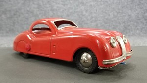 Distler Battery Operated Tin 1958 Jaguar Coupe, Nice Original Made in W. Germany