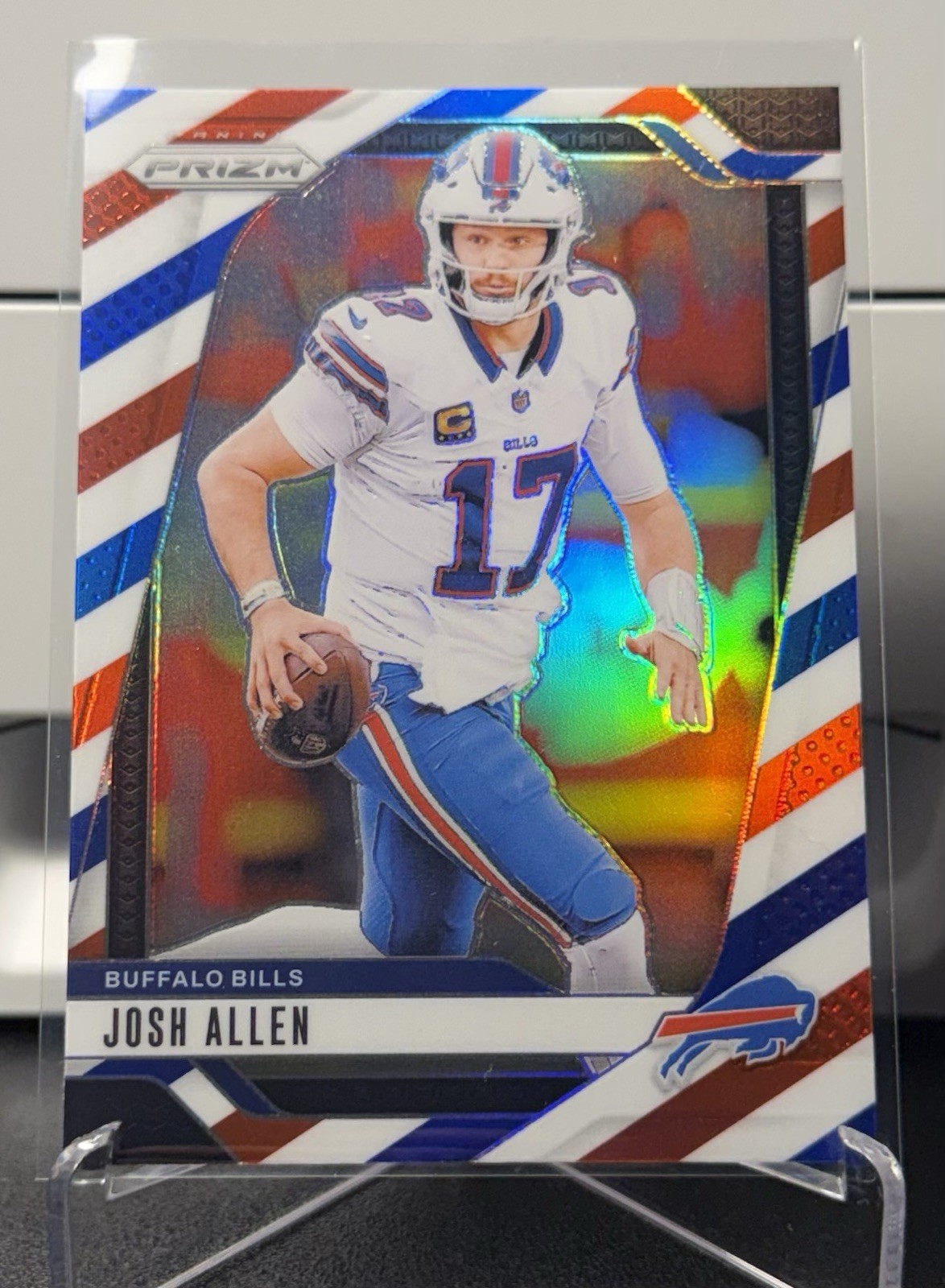 2024 Panini Prizm Josh Allen #28 Red White & Blue Prizm SP Buffalo Bills