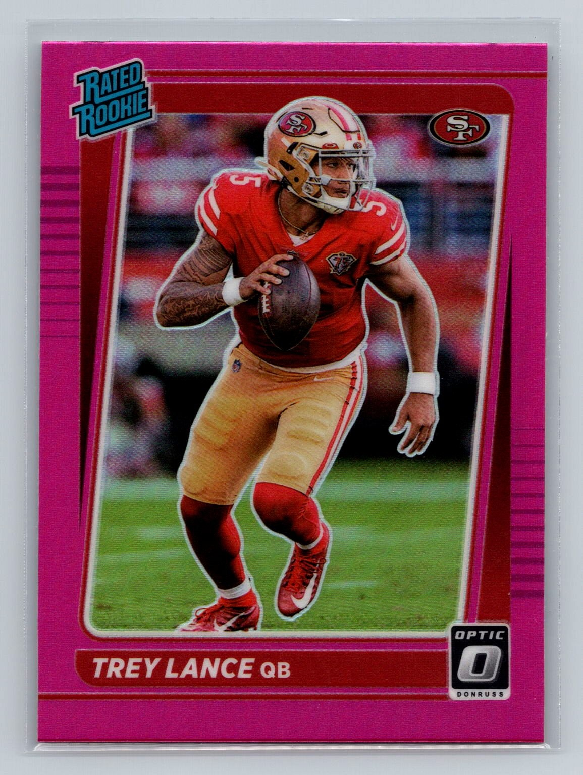 Trey Lance 2021 Donruss Optic #203 Pink Rookie San Francisco 49ers