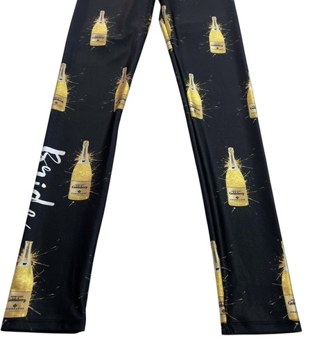 Goldsheep Champagne Graphic High Rise Leggings Women’s Size Small EUC - Picture 4 of 10