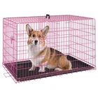 Medium Dog Crate 30 Inch Folding Metal Wire Cage Double Door with Divider Panel