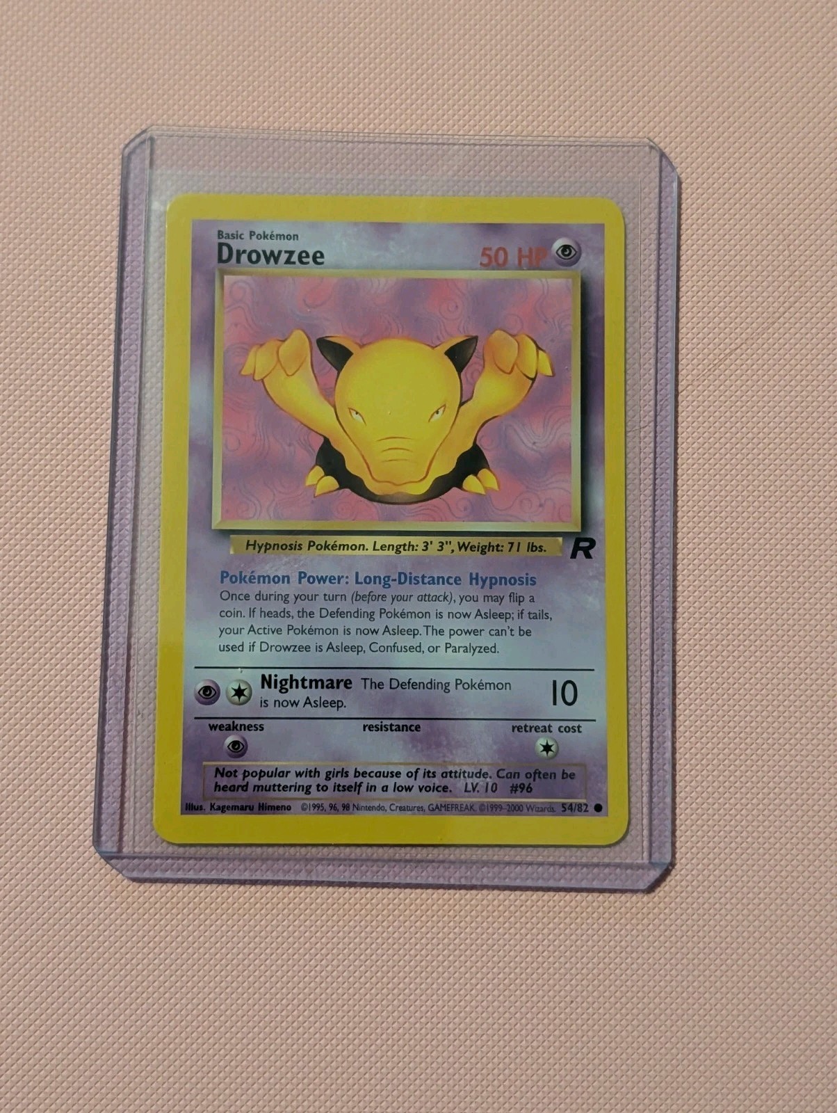 Drowzee 54/82 Team Rocket Regular Unlimited Pokemon TCG NM Card Common