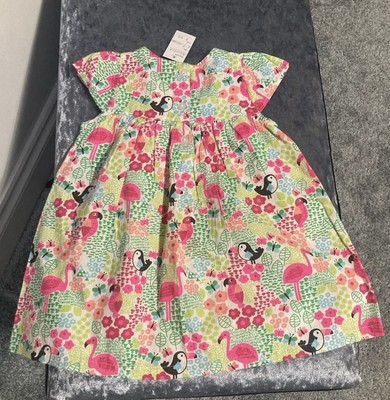 New Blue Zoo Debenhams Baby Girl Dress Summer Floral 100% Cotton