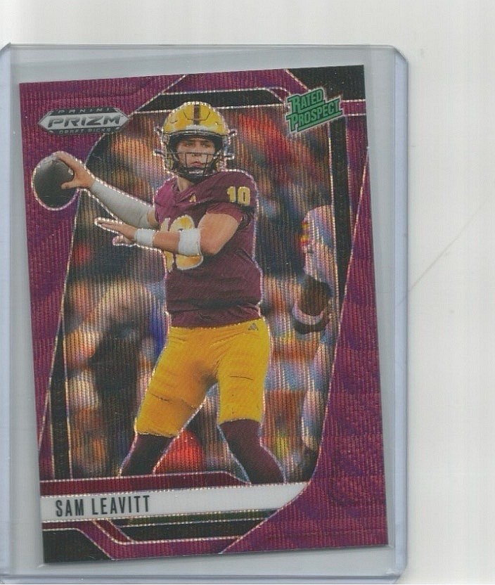2025 Panini Prizm Draft Picks - Sam Leavitt #6 Purple Wave Prizm (RC)