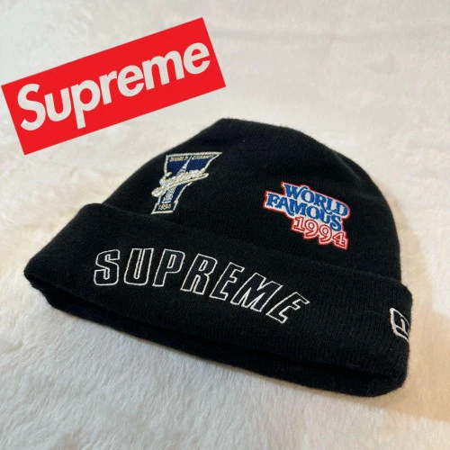 Rare bonnet bonnet noir SUPREME 19AW x NEW ERA Championship du Japon F/S