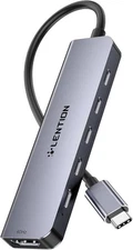 LENTION 6-in-1 USB C Hub 4K@60Hz HDMI 10Gbps USB-C PD100W CE33 Gray