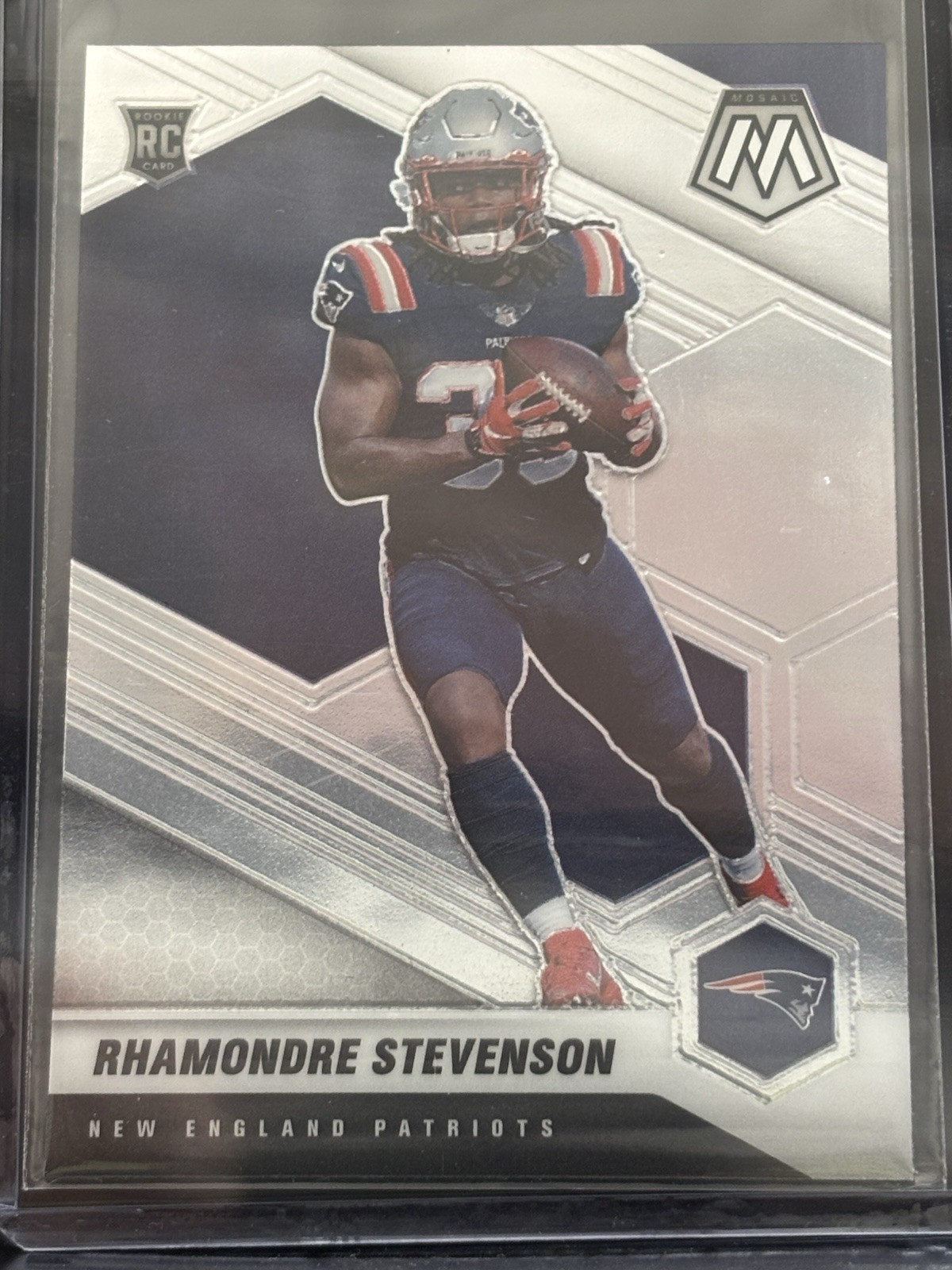 2021 Mosaic Rhamondre Stevenson #337 New England Patriots Rookie Football Card