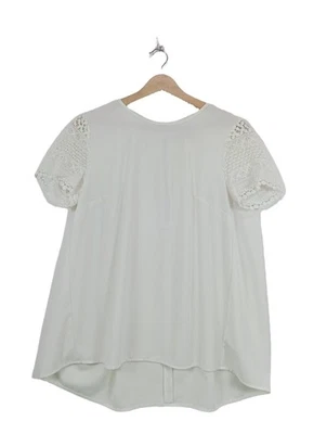 MICHAEL KORS Blouse à manches courtes Dames Blouse T EU 38 blanc style festif - Photo 1/4
