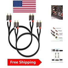 6FT RCA Audio Cable - 2 Pack with Copper Core EMI Shielding for Low Loss