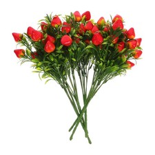 Artificial Strawberry Bouquet 2 Pcs Faux Strawberry Stems 10.6 Inch Reusable ...