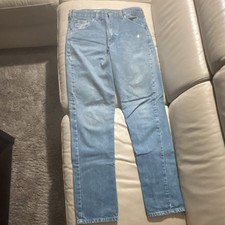 Carhartt Men's Blue Denim Regular Fit Straight Leg Jeans 5-Pocket Design