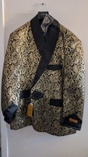 ALBERTO NARDONI Tuxedo Jacket w/ Bowtie 7XL Gold Black