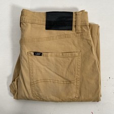 Lee Mens Tan Skinny Button Up Chino Crop Pants Size 31 Good Worn Marks JO123W