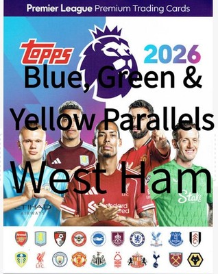 West Ham United Blue Green Yellow Parallel Topps 2025/2026 Premier League 25/26