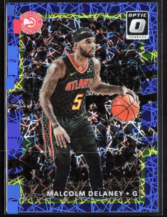 2017-18 Panini Donruss Optic MALCOLM DELANEY Blue Velocity #4 Atlanta Hawks