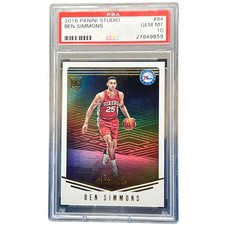 2016 Panini Studio Ben Simmons Gold Rookie #84 PSA 10