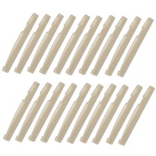20 Plastikgitarre Saitenbr&uuml;cken S&auml;ttel f&uuml;r Akustikgitarre 72x3x9mm - wei&szlig;