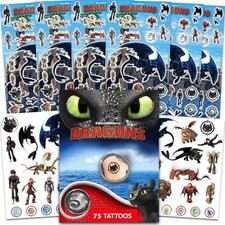 How to Train Your Dragon Stickers and Tattoos Party Favors Bundle - 75 HTTYD ...