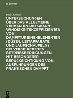 Untersuchungen üBer Das Allgemeine Verhalten Des Geschwindigkeitskoeffizienten V