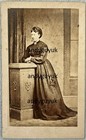 CDV DURHAM BY THOMAS HEAVISIDE LADY STANDING ANTIQUE PHOTO VICTORIAN