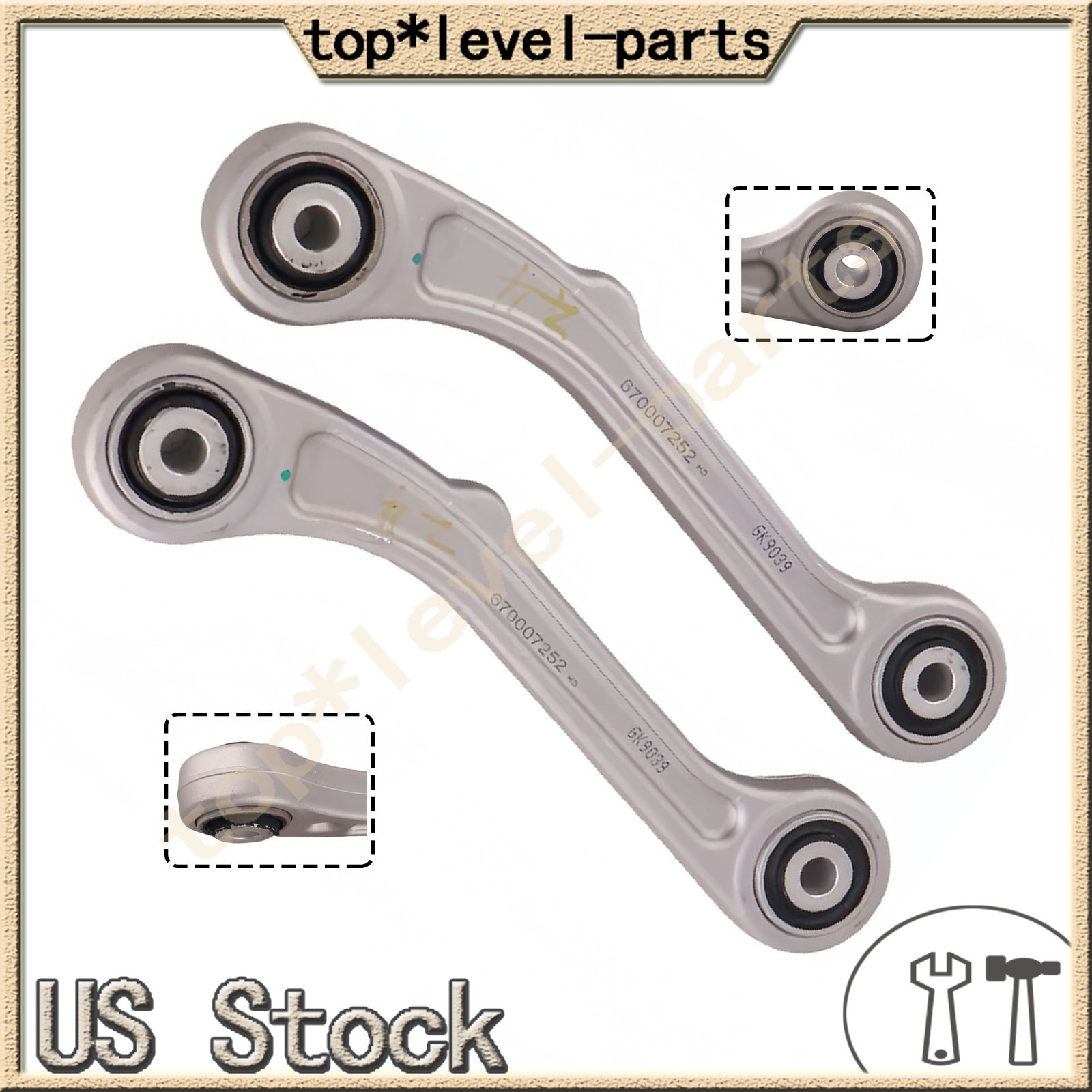 For Maserati Ghibli Quattroporte 14+ 2X Rear Upper/Lower Control Arms 670007252