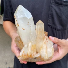 3.6LB Natural white crystal cluster point mineral specimen Chakras Healing