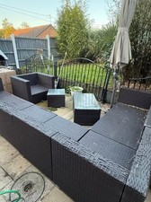 Rattan Set Brown Outdoor Sofa Chairs Tables Cushions Job Lot Collection