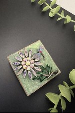 Past Times Small Trinket Box Dragonfly Flowers Floral Design