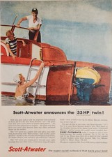 1955 Print Ad Scott-Atwater Twin 33-HP Outboard Motors Minneapolis,Minnesota