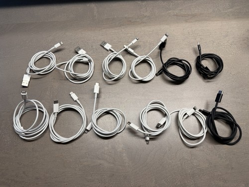 OEM Apple USB-C USB-A to Lightning 1m/3ft Charging Cable Power - Lot of 17 items