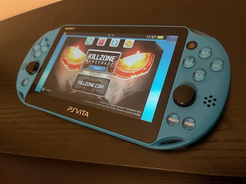 Sony Playstation PS Vita Slim 2000 Aqua Blue Console Boxed W Charger VGC A Grade - Picture 17 of 24