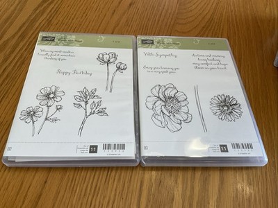 Stampin' Up Stamps 133952 BLOOM WITH HOPE set of 11 Stamps flower words phrases