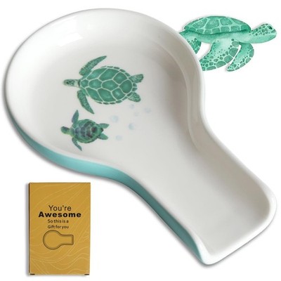 Spoon Rest for Stove Top - Christmas Spoon Rest for Kitchen Counter Turtle Em...