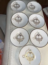 RARE LOT OF 7 Aer Lingus Royal Tara BUTTER PATS Fine Bone China Irish Airline